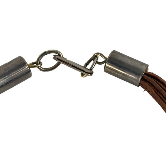 Hobe Natural Stone Carved Dragon White Brown Agate Pendant Bead Necklace - Picture 9 of 15